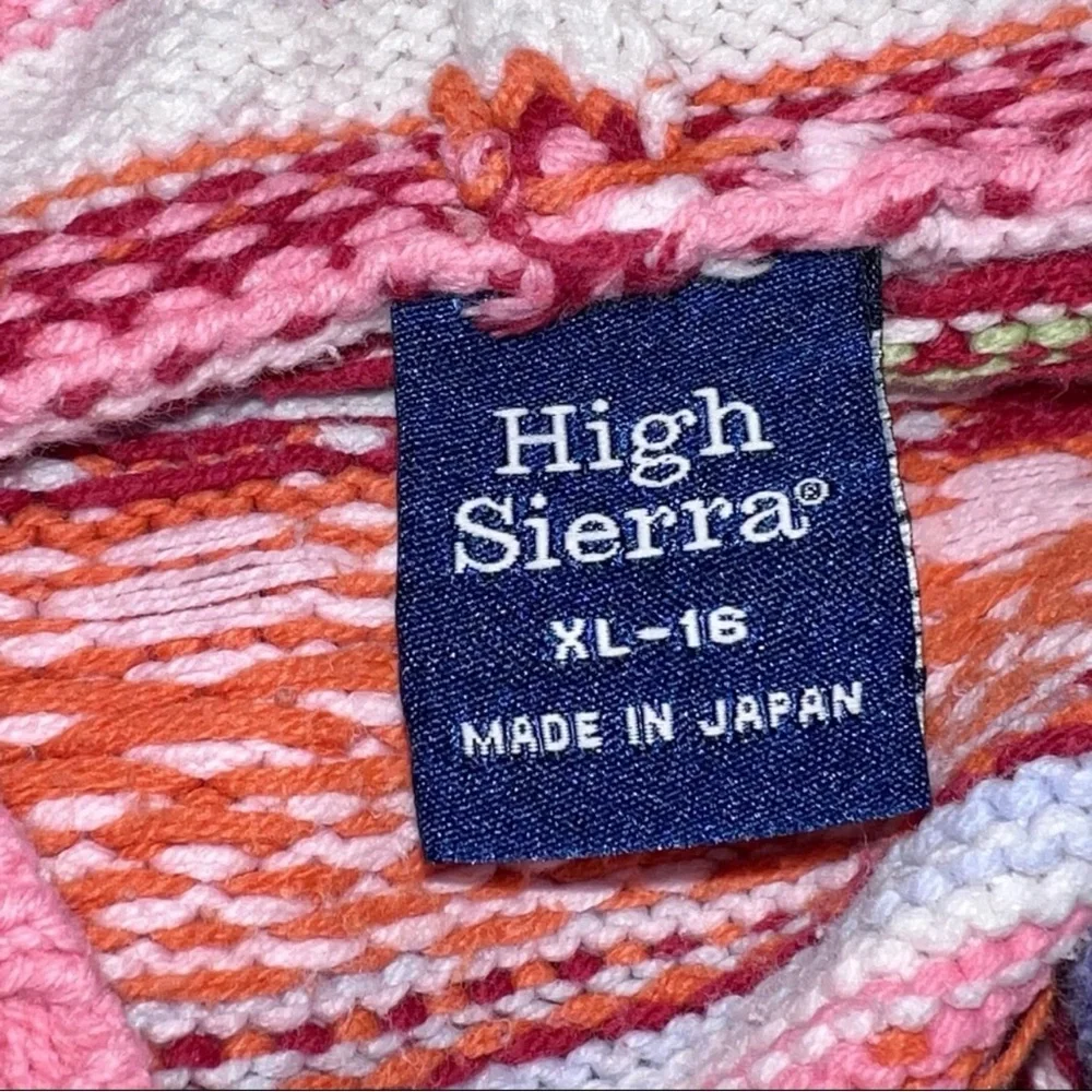 High Sierra Girls Vintage Après Ski Fair Isle Knit Hoodie Sweater Size XL - Picture 7 of 8